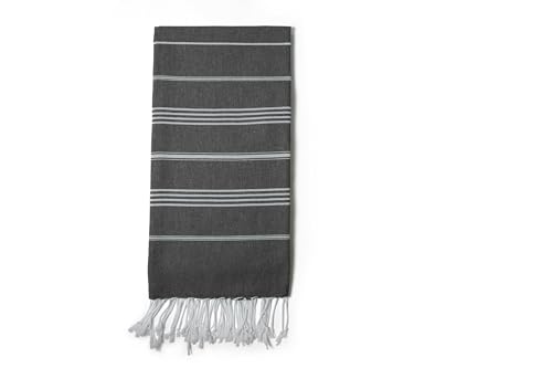 Turkish Beach Towel 100% Organic Cotton Extra Large Oversized (39 x 71 Inches) Quick Dry Sand Free Light Weight Prewashed for Bath Beach Gym Yoga Travel Towel Blanket (Charcoal) - color: Charcoal