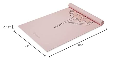 Gaiam Kids Printed Yoga Mat, Non-Toxic, Fun Design, 3mm - color: Ballerina