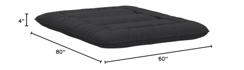 MAXYOYO Japanese Floor Mattress 4" Thick Queen Size Foldable Futon Mattress - color: Black, size: Queen
