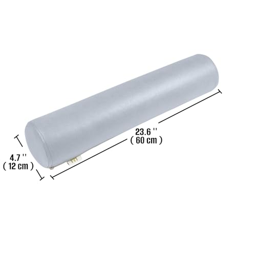 2 Pack Neck Roll Pillow, High-Density Foam Cylinder Bolster Pillow for Neck, Back & Lumbar Support, Ergonomic Round Pillow for Side Sleepers, Sleeping (4.7''x23.6'' Medium Grey) - color: Medium Grey, size: 23.6x4.7IN