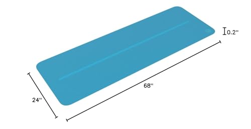 Manduka Begin Yoga Mat 68" - 5mm Cushioning | Comfortable, Lightweight & Reversible with Alignment Stripe | Budget-Friendly | 68 x 24 inches - style: Bondi Blue Mat
