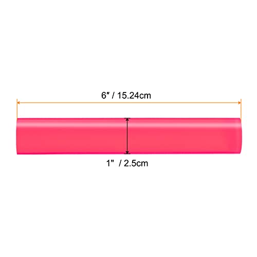 HARFINGTON Acrylic Clay Roller 6 Inch x 1 Inch Solid Non-Stick Plastic Round Tube Roller Polymer Clay Rod Fondant Rolling Pin for Shaping, Sculpting, Modeling DIY Crafts, Rose Red - color: Rose Red, size: 6 Inch x 1 Inch