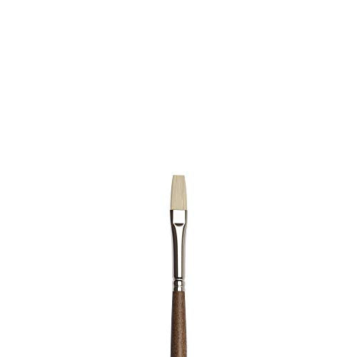 Winsor & Newton Artists' Oil Synthetic Brush, Flat #4 | Synthetic Flagged Bristles, Excellent Color Carrying Capacity, Handmade in England, For Oil Paint - style: Flat #4