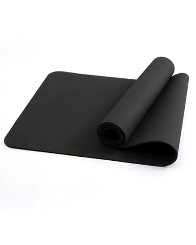 프리미엄 TPE 요가 매트 - 8mm 두께 및 양면 미끄럼 방지 | 친환경 | 엑스트라 와이드 80cm | 관절 보호 - color: 블랙., size: 72*24*0.24in