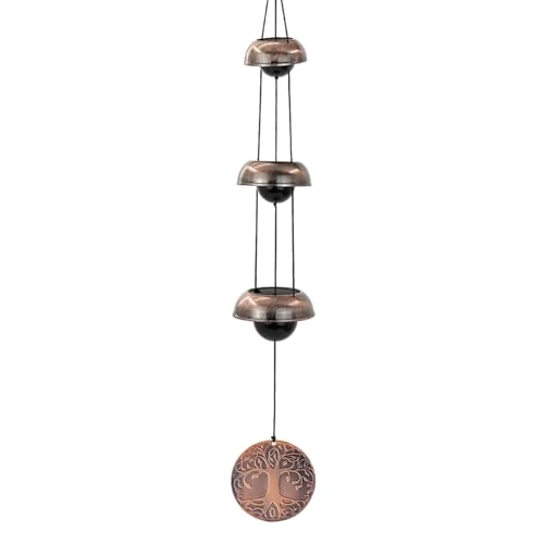 Tree of Life Bell Wind Chimes for Outside, Red Copper Temple - size: F-Tree