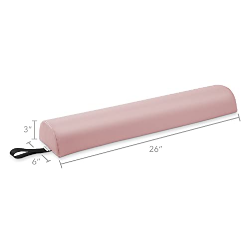 Saloniture Half Round Massage Table Bolster Pillow Pad - 26 x 6 x 3 Inch - Pink - color: Pink