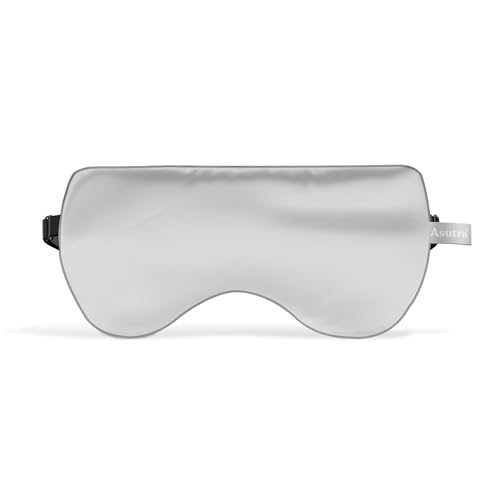 ASUTRA Silk Eye Pillow for Sleep, Silver - Filled w/Lavender (One Size) - color: Silver