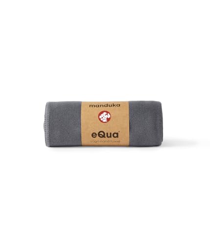 Manduka eQua Hand Towels - 16" | Rapid Moisture Activated Grip | Quick Drying, Soft Microfiber | Machine Washable | 16 x 24 inches | Thunder - color: Thunder, size: 16" x 24"