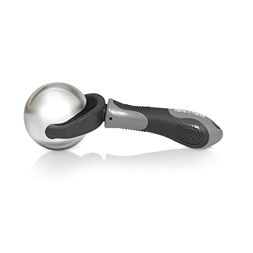 PRIME Fitness Cold Massage Roller Ball | Cold Therapy | Ice Roller Ball with Handle | cryo Stick | Relieve Muscle Pain (Black) - color: Black