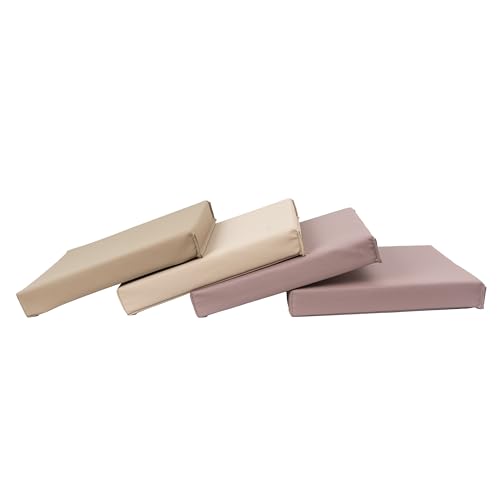 FDP SoftScape 12 inch Square Toddler Floor Cushions with Handles Flexible Seating for Daycare, Preschool, Playroom 1.5 inch Deluxe Foam (4-Piece) - Teddy - color: Teddy