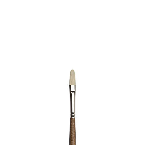 Winsor & Newton Artists' Oil Synthetic Brush, Filbert #4 | Synthetic Flagged Bristles, Excellent Color Carrying Capacity, Handmade in England, For Oil Paint - style: Filbert #4