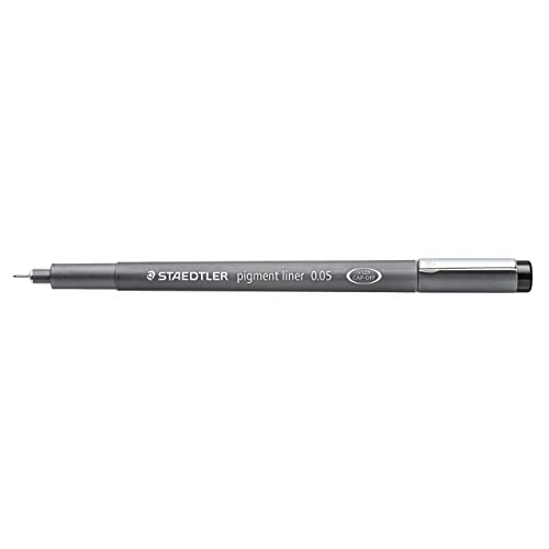 Staedtler Pigment Liner, Fineliner Pen for Drawing, Drafting, Journaling, 0.05mm, Black, Box of 5 Pens, 308 0059M - style: 0.05mm