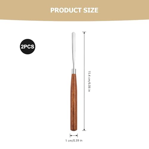 2 PCS Palette Knife Professional Paint Spatula | Pallet Knife, Stainless Steel, Wood Handle, For Oil, Canvas, Acrylic Painting, Color Mixing