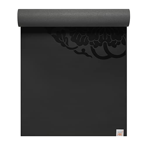Gaiam Dry-Grip Yoga Mat, Non-Slip, Hot Yoga - color: Black (XL)