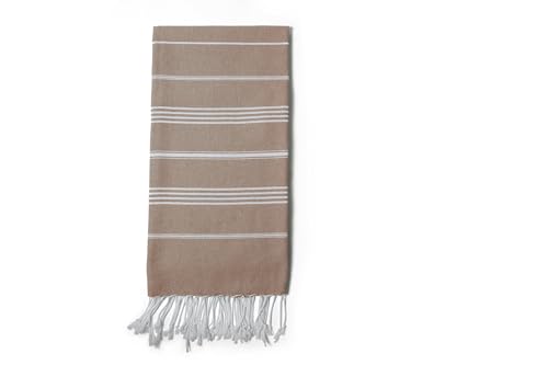 Turkish Beach Towel 100% Organic Cotton Extra Large Oversized (39 x 71 Inches) Quick Dry Sand Free Light Weight Prewashed for Bath Beach Gym Yoga Travel Towel Blanket (Camel) - color: Camel