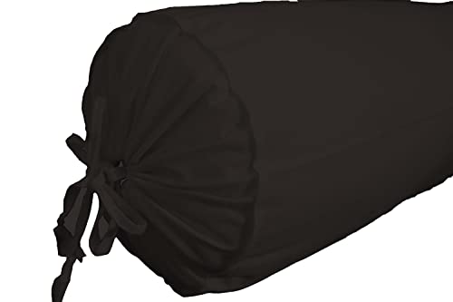 Bolster removable cover cotton (Black, 6" x 16" (15cm x 40 cm)) - color: Black, size: 6" x 16"