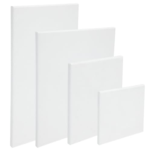 Centurion Deluxe Professional Acrylic Primed Linen Pre-Stretched Canvases, 11oz Linen - 10"x20", Box of 6, 3/4" Deep - Kiln-Dried Stretchers, Back Stapled, Canvas for Painting, Museum Archival Quality