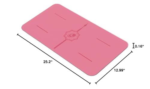 Liforme Yoga Pad - Revolutionary Alignment System, Advanced Non-Slip Grip | Eco-friendly, Non-Toxic, Sweat-Resistant, 4.2mm thick pad for knee, elbow and hand support during Yoga, Free Yoga Bag - color: Rose