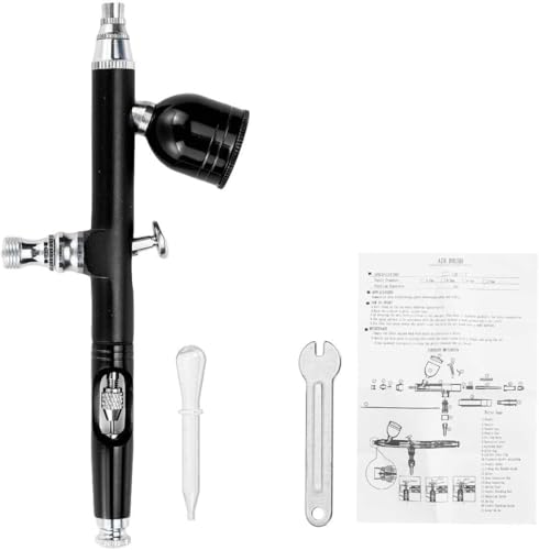 Airbrush Kit, Dual Action 0.3mm Gravity Feed for Nail Art & Models | 0.3mm precision nozzle, Independent air & fluid trigger control, Gravity feed for efficient paint flow, Ergonomic design