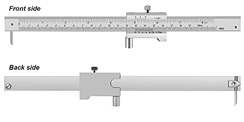 Parallel Crossed Caliper 0-20cm (0 - 8 inch) with 2 Carbide Scriber / Needle, Stainless Steel Vernier Calipers, Marking Gauge, Marking Tool