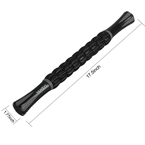YANSYI Professional 9-Roller Deep Tissue Massage Stick - Portable Muscle Recovery Roller for Athletes, Relieves Post-Workout Soreness & Leg/Back Pain - Portable Physio Tool (Gray) - color: Gray