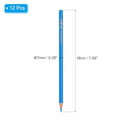 PATIKIL Sky Blue Colored Pencils Set,12 Pcs Oil Color Pencils Wooden Coloring Drawing Pencil for Artists Art Painting - color: Sky Blue
