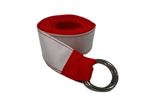 Hullaballoo Heavy-Duty Roll-Up Inflatable Storage Straps | 2" x 13ft | Red Webbing Straps with Stainless Steel Double O-Rings | 4-Pack for Securely Storing Bounce Houses, Slides & Obstacle Courses