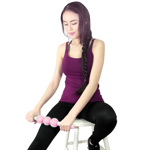 Coolife Fascia Muscle Roller, Cellulite Massager, Fascia Roller Stick - color: Pink