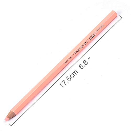 qianshan 2Pcs Flesh Light Color Watercolor Pencils Skin Tone Lead Core Pencil for Portrait Comic Adult Coloring Books Artist Coloring Drawing Sketching Blending - color: 2 skin