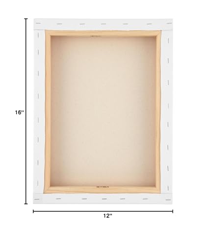 SoHo Urban Artist, 12x16 Heavyweight Stretched Cotton Canvas for Painting - 1.5" Deep- 3 Pack, Triple Primed, 100% Cotton Canvas, Archival, Universal Primed for Oil, Acrylic, Alkyd, Mixed Media