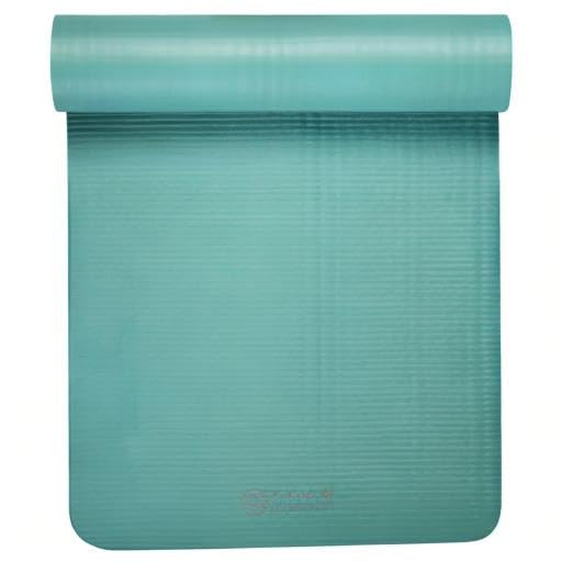 Gaiam Thick Yoga Mat, Exercise & Fitness Mat with Easy-Cinch Carrying Strap - color: Teal, size: 2/5" (10MM)