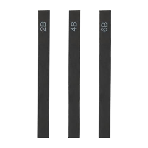 Soho Urban Artist Compressed Graphite Sticks 2B, 4B, 6B, Pack of 3 - Premium Graphite Sticks for Drawing, Sketching - color: Assorted