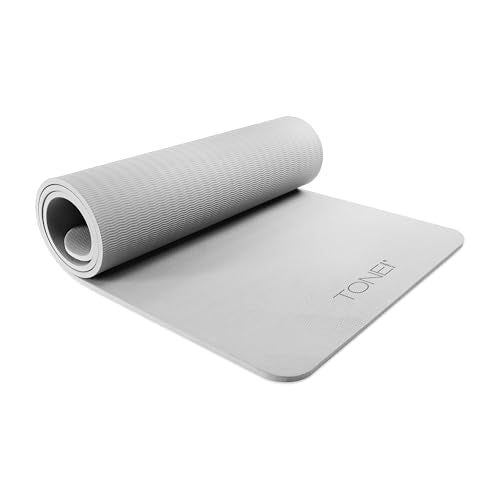 TONE Fitness Hanging Yoga Mat, Pilates Mat, Exercise Mat for Home Workouts with Carry Strap | V Pattern | Multiple Colors - color: Gray
