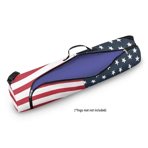 Yoga Mat Bag for Women & Men Full-Zip Yoga Mat Carrier Bag for Class Workout Park with Adjustable Strap - color: American Flag0