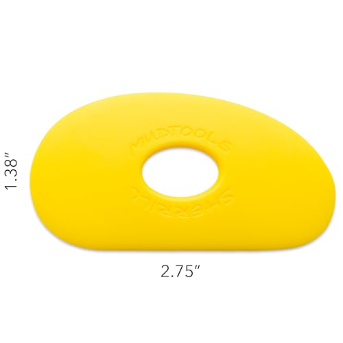 Mudtools Pottery Ribs – Shape 0 Polymer Rib (Yellow Soft), Small Kidney-Shaped Clay Shaping Tool for Clay & Ceramics (Y0) - color: Yellow - Soft (Y0)