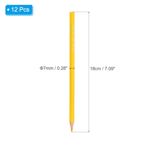 PATIKIL Lemon Colored Pencils Set,12 Pcs Oil Color Pencils Wooden Coloring Drawing Pencil for Artists Art Painting - color: Lemon