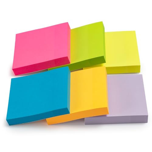 M&G 6 Pads Sticky Notes 3x3 Inch, Self Sticky Notes 6 Bright Colors Easy to Stick Office and School Supplies for Home, Desk, and Notebook Use, 120 Sheets/Pad - style: Bright 6 Colors(720 Sheets)