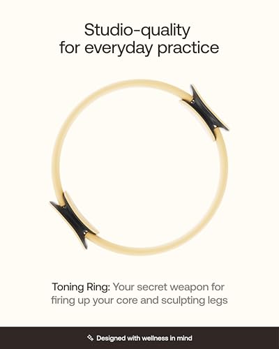 BetterMe Toning Pilates Ring – Magic Circle Pilates Ring for Strength & Flexibility – 15 Inch Fitness Ring for Home Pilates & Yoga Workouts - color: Butter Yellow