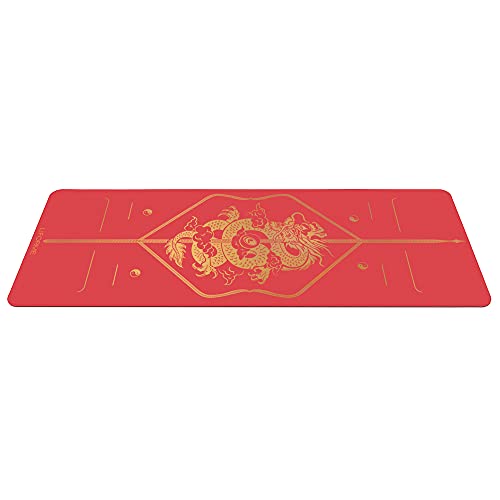 Liforme Zodiac Yoga Mat - Patented Alignment Design, Advanced Non-Slip Grip - color: Dragon Red