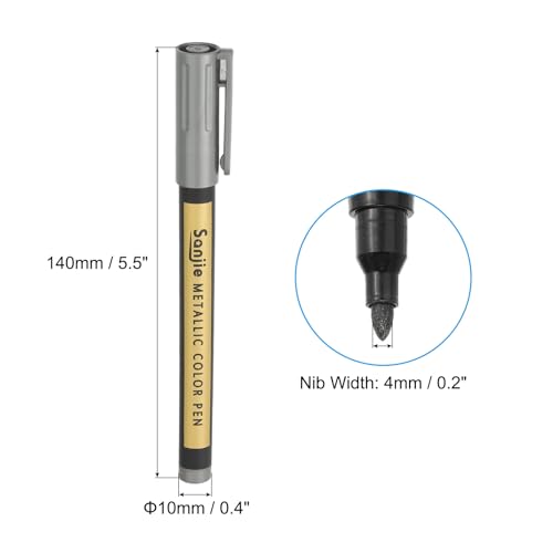 PATIKIL Metallic Marker Pens, 3 Pack Paint Pens Medium Point Colored Markers Art Marker Pen for DIY Craft Photo Album, Black - color: Black