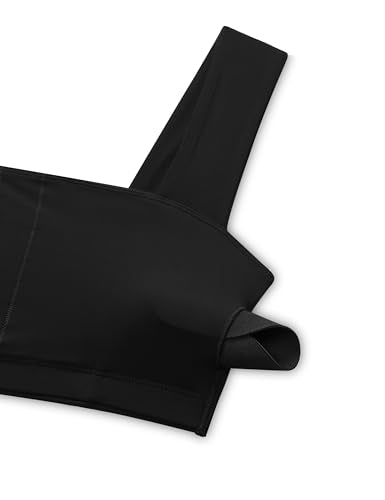 CRZ YOGA Butterluxe Wide Strap Sports Bras - color: Black, size: Small