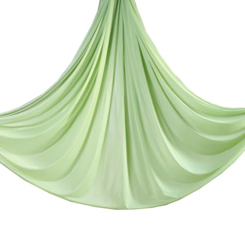 Durable Aerial Silks Starter Kit with 11-Yard Yoga Hammock & Hardware | Aerial Swing for Acrobatic Flying Yoga & All Levels, Aerial Rigging Point up to 14ft, Durable, Safe - color: Cardamom Green