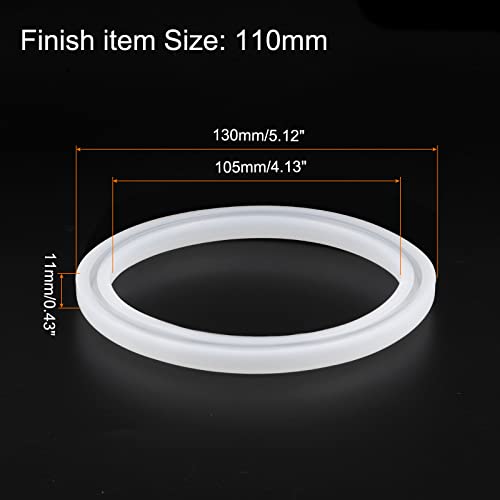 HARFINGTON Bracelet Mold Bangle Ring Mold Silicone Round Epoxy 110mm Wristlet Keychains Mold for DIY Resin Bangle Bracelet Car Key Chain Jewelry Making - size: 105mmx130mm