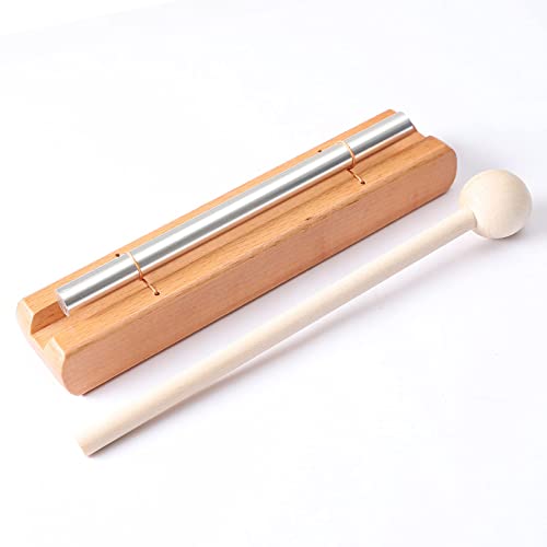 Musfunny Energy Chimes Hand Bells: Solo Tone Chime Music Instrument | Wooden Hand Chime Percussion with Mallet for Yoga Meditation Sound Healing Teachers' Classroom Tools - color: Tone 1