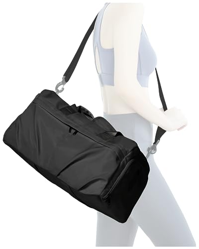 Gym Bag for Women with Shoe Compartment, Sport Travel Duffel Bag for Men - color: Black