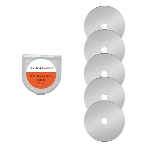 60mm Rotary Cutter Blades 5-Pack Replacement Blades Fits Fiskars, OLFA,Martelli,Dremel,Truecut,DAFA for Quilting Scrapbooking Sewing Arts & Crafts Sharp and Durable Cutter Blade (silver) - color: Silver (60mm 5pcs)