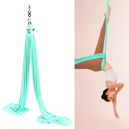 6m Yoga Stretching Rope Aerial Yoga Practice Polyester Strap Yogas Hammock Practice Kit for Fitness Gymnastics Dance Ballet, Green