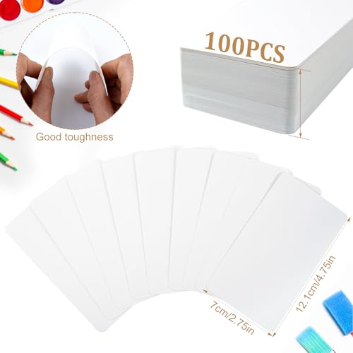 Moriquill 100 Watercolor Paper Cards, 2.75 x 4.75 in, 300gsm | Cold Press Texture with Rounded Corners for Mini Paintings, Journaling, Custom Cards and Tarot-Style Art - size: 2.75 x 4.75