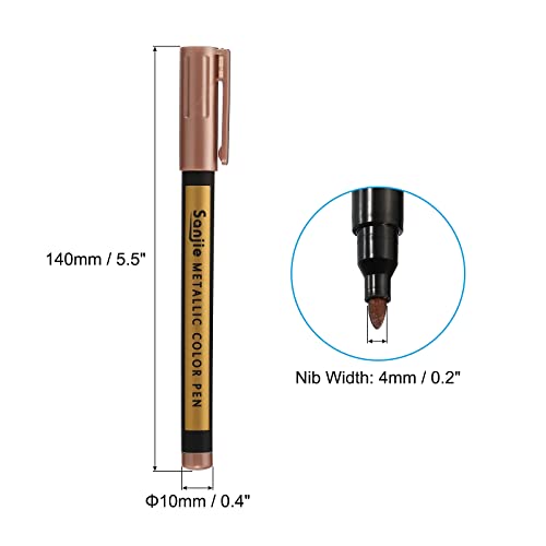 PATIKIL Metallic Marker Pens, 3 Pack Paint Pens Medium Point Colored Markers Art Marker Pen for DIY Craft Photo Album, Light Brown - color: Light Brown