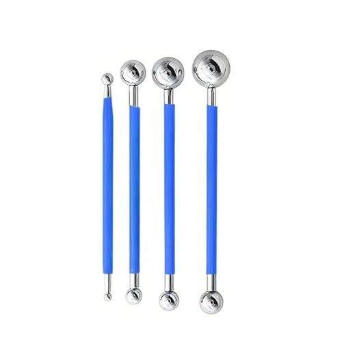 9Pcs Clay Sculpting Tool Set, Blue Dual-Ended Silicone Clay Brushes & Ball Stylus Tools, Professional Polymer Clay Kit for Sculpting, Texturing & Detailing, Ideal for Pottery, Ceramic & DIY Crafts - color: 9Pcs